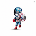 Charm bead chibi Capitán América en acción Marvel con escudo esmalte azul metálico y rojo