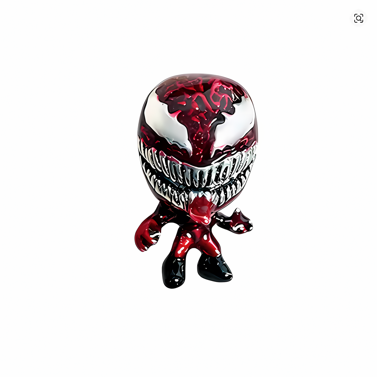 Charm bead chibi Carnage Marvel en plata con esmalte rojo oscuro metalizado y dientes blancos