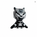 Charm bead chibi Black Panther Marvel en plata con esmalte negro brillante y detalles plateados