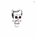 Charm bead Baby Groot en maceta Marvel Guardianes de la Galaxia plata pulida con ojos cristal ámbar