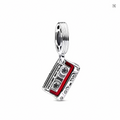 Charm colgante casete Awesome Mix Vol 1 Star-Lord Marvel Guardianes de la Galaxia plata esmalte rojo negro