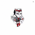 Charm bead chibi Scarlet Witch Wanda Marvel en plata con esmalte rojo y cristales de circonita roja