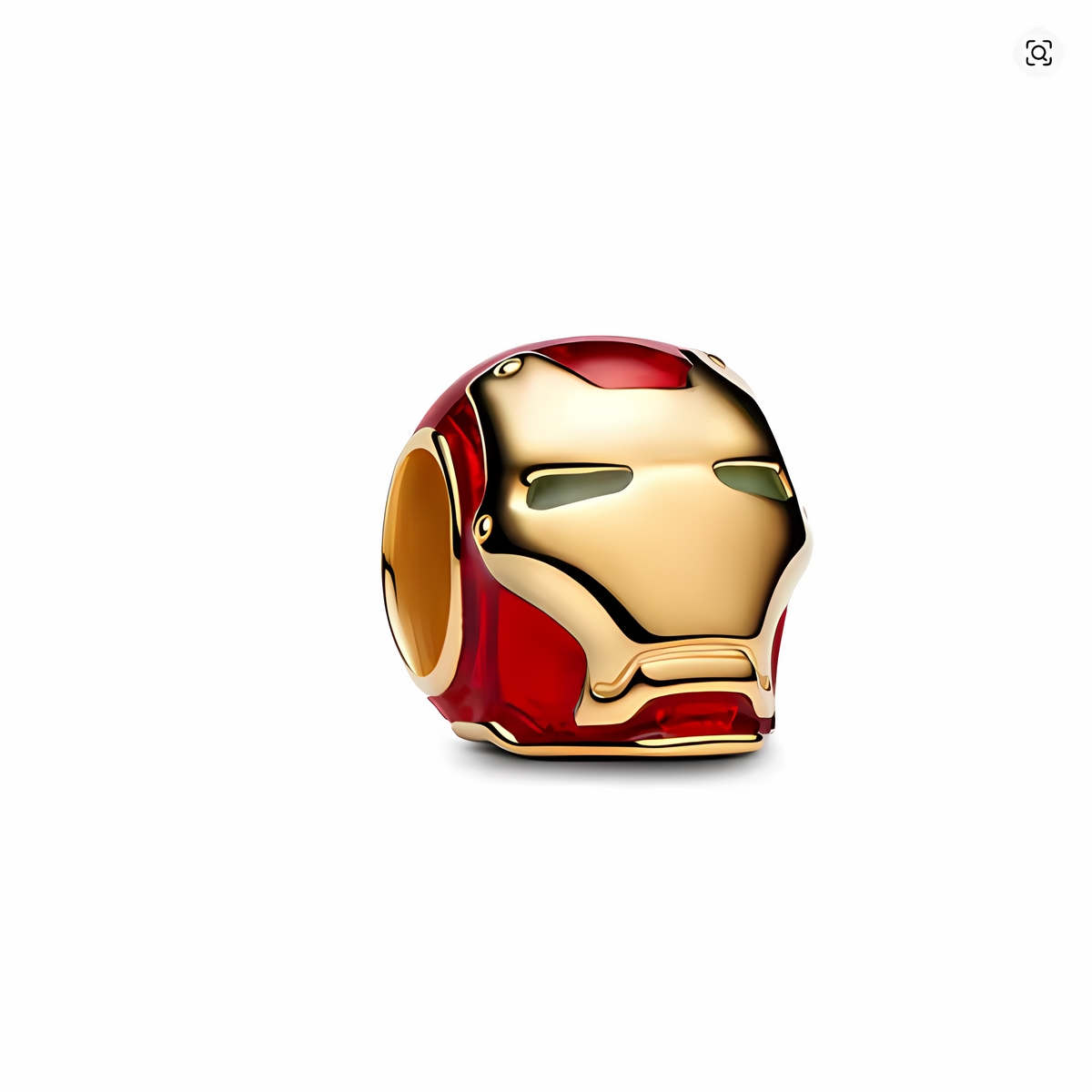 Charm bead casco Iron Man Marvel con baño de oro amarillo y esmalte rojo