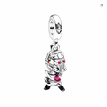 Charm colgante chibi Star-Lord Marvel Guardianes de la Galaxia en plata con casco espacial y cristales rojos