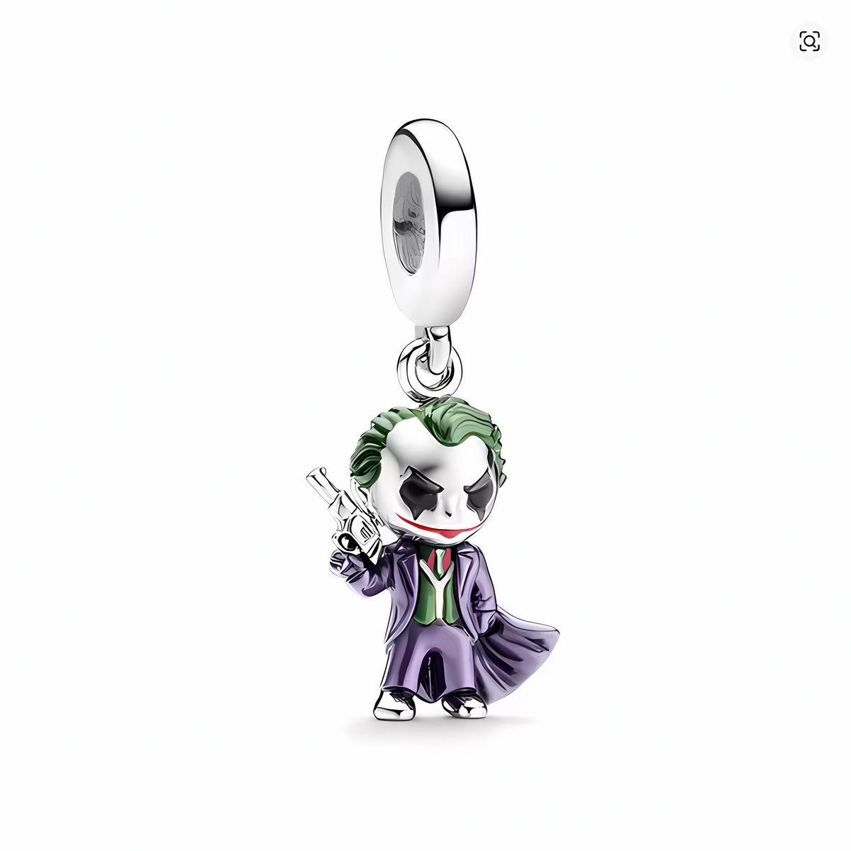 Charm colgante The Joker DC Comics en plata con esmalte púrpura y verde